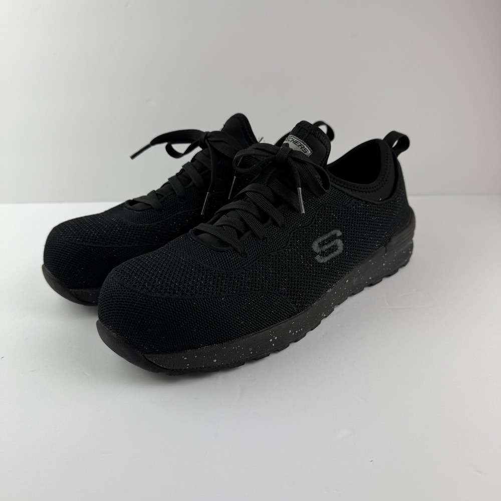 Sketchers Bulklin Balran Work Shoe Size 9.5‎ Womens Comp Toe Glitter
